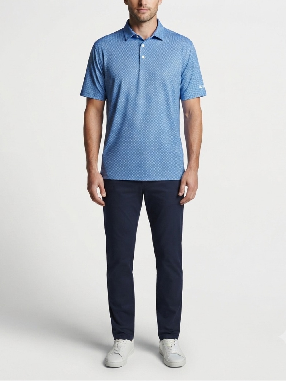Walter Hagen Light Blue Micro-Pattern Golf Polo